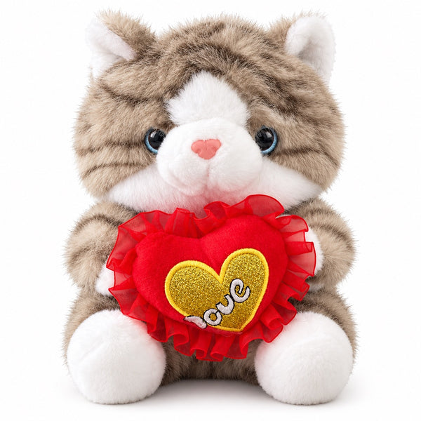 Peluche Gato con Corazón 22 cm