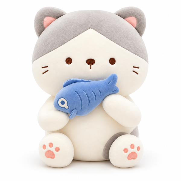 Peluche Gato con Pescado 25 cm